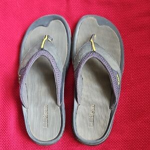 L.L. Bean Gray and Yellow Flip-Flops